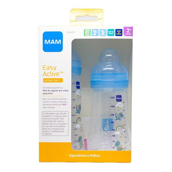 Kit Mamadeira Mam Easy Active Azul 2 Unidades