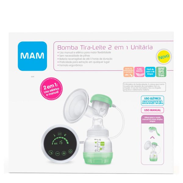 Bomba Tirar Leite Mam 2 em1 1 Unidade Bomba Tirar Leite Mam 2 em 1 1 Unidade