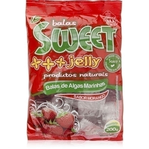 Balas De Algas Marinhas Sabor Morango Sweet Jelly 200g
