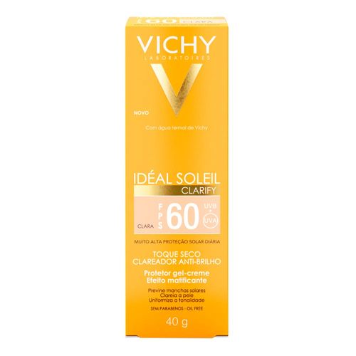 Protetor Solar Facial Vichy Idéal Soleil Clarify Fps60 Cor Clara 40G