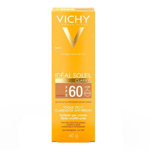 Protetor Solar Facial Vichy Idéal Soleil Clarify Fps60 Cor Morena 40G