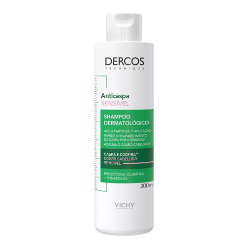 Shampoo Anticaspa Vichy Dercos Para Couro Cabeludo Sensível 200Ml