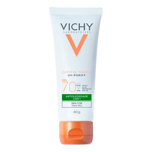 Protetor Solar Facial Vichy FPS 70 Capital Soleil UV-Purify Antioleosidade 40g