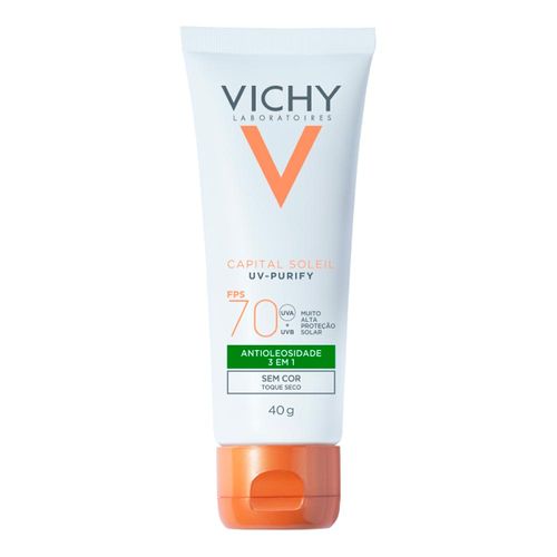 Protetor Solar Facial Vichy Fps 70 Capital Soleil Uv-Purify Antioleosidade 40G