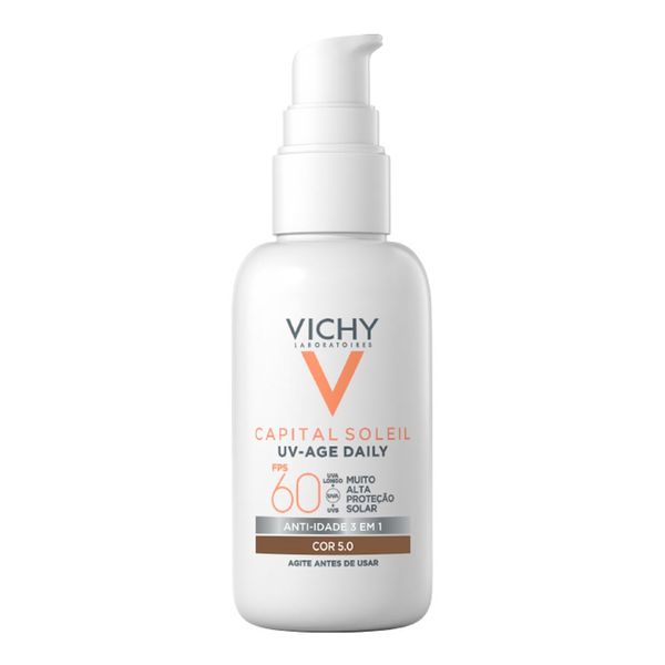Protetor Solar Facial Vichy FPS 60 Capital Soleil UV-Age Daily Cor 5.0 40g