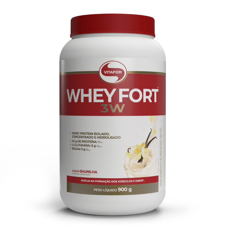 Whey Fort 3W Baunilha Vitafor 900g