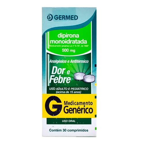 Analgésico E Antitérmico Dipirona Sódica 500Mg Genérico Germed 30 Comprimidos