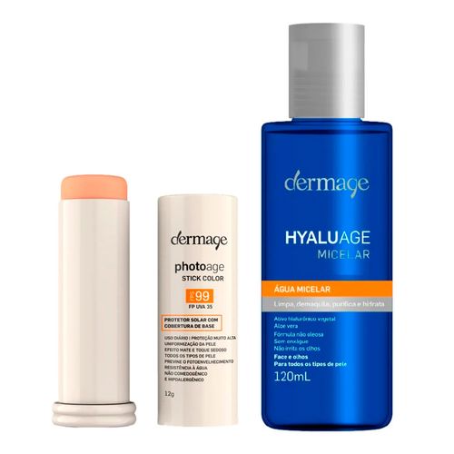 Kit-Dermage-Protetor-Solar-Photoage-Stick-Color-FPS99-Cor-Media-12g---Agua-Micelar-Hyaluage-120ml