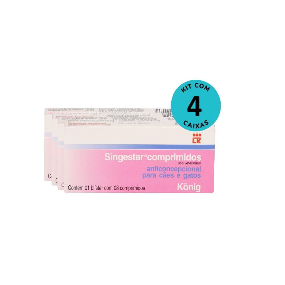 Kit Anticoncepcional Singestar König c/ 8 Comprimidos C/ 4 unidades