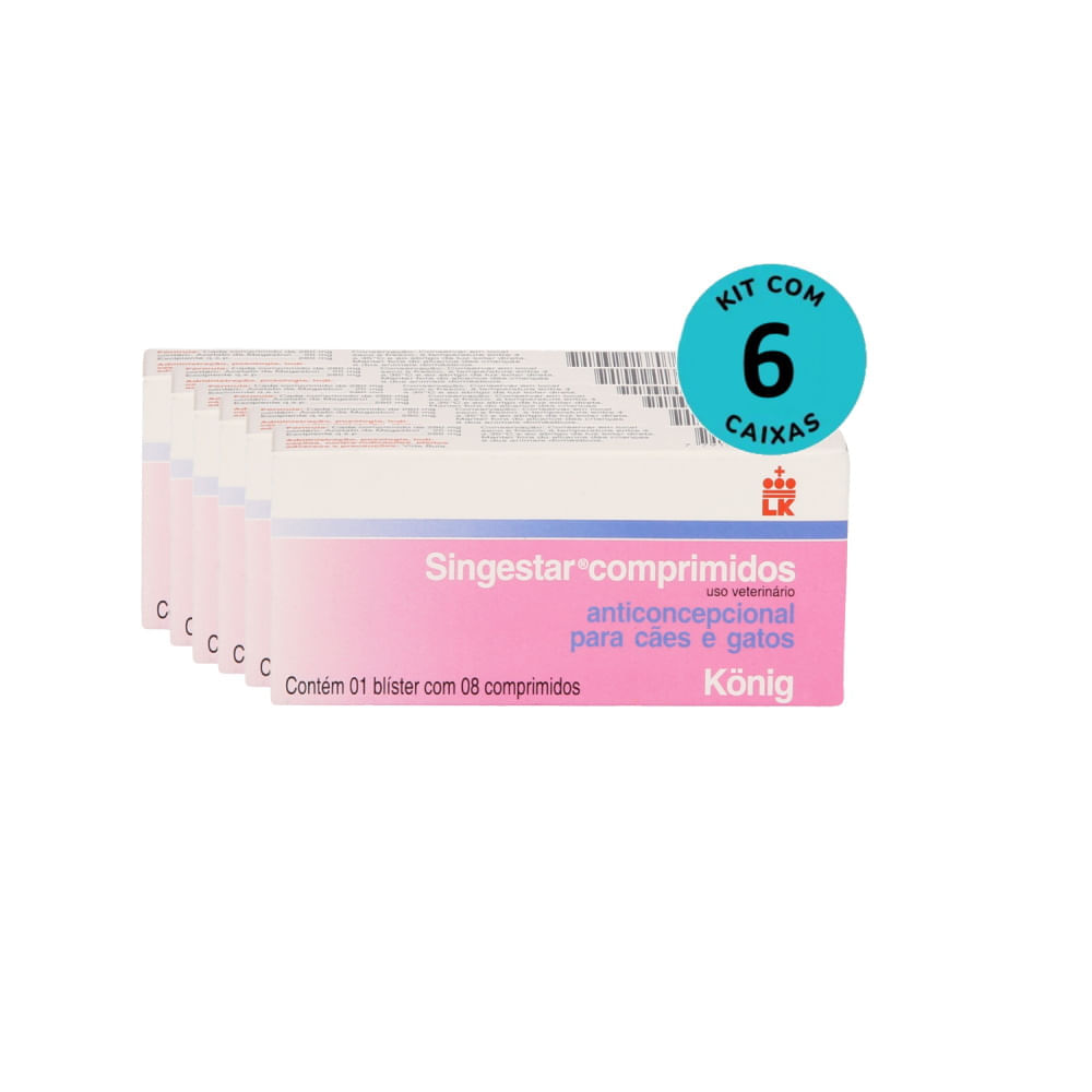 Kit Anticoncepcional Singestar König c/ 8 Comprimidos C/ 6 unidades