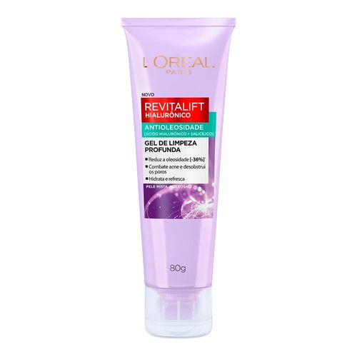 Gel De Limpeza L'oréal Revitalift Hialurônico Antioleosidade 80G