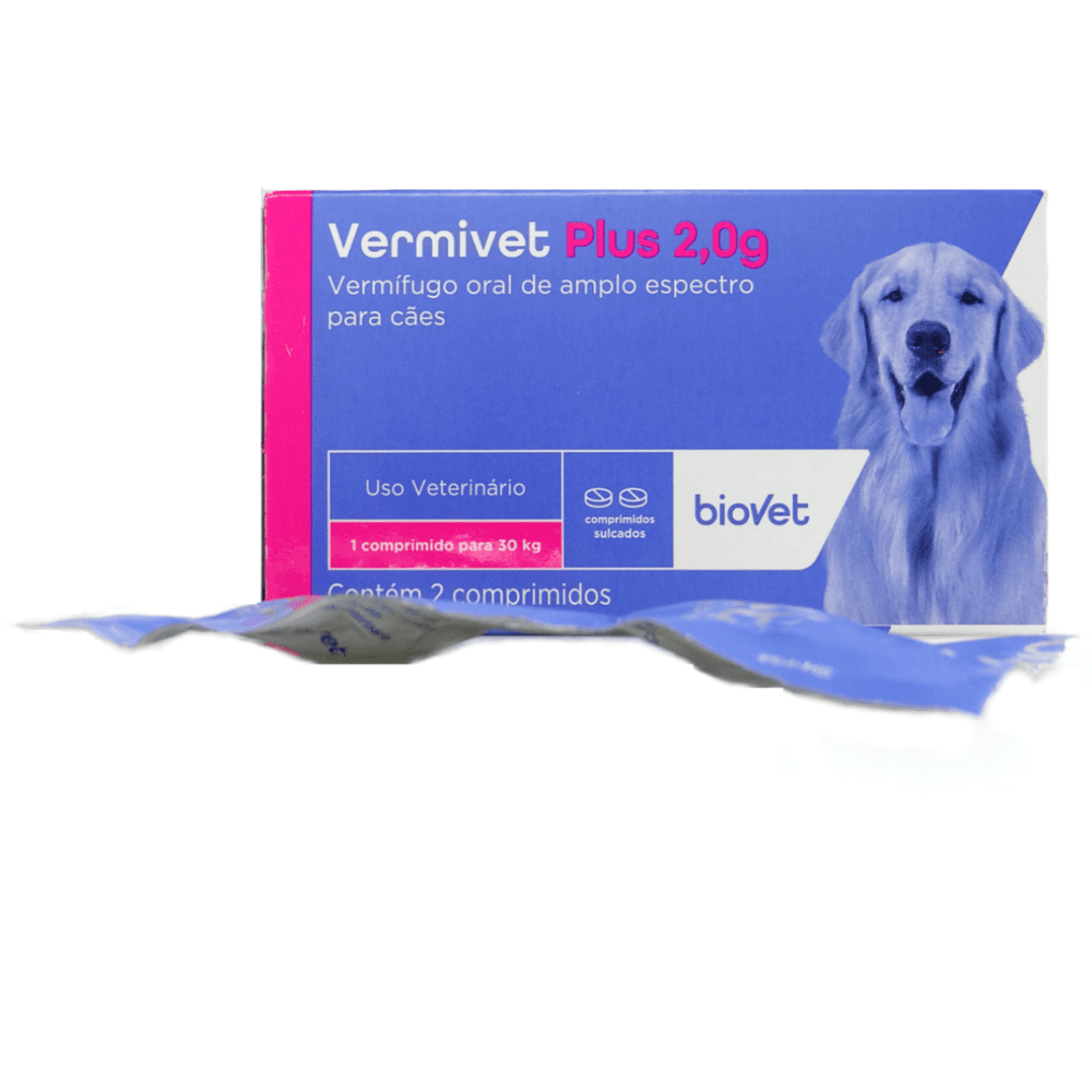 Vermífugo Vermivet Plus Biovet 2g c/ 2 Comprimidos - Drogaria Sao Paulo