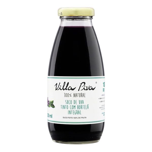 Suco Integral Villa Piva Uva Tinto com Hortelã 300ml