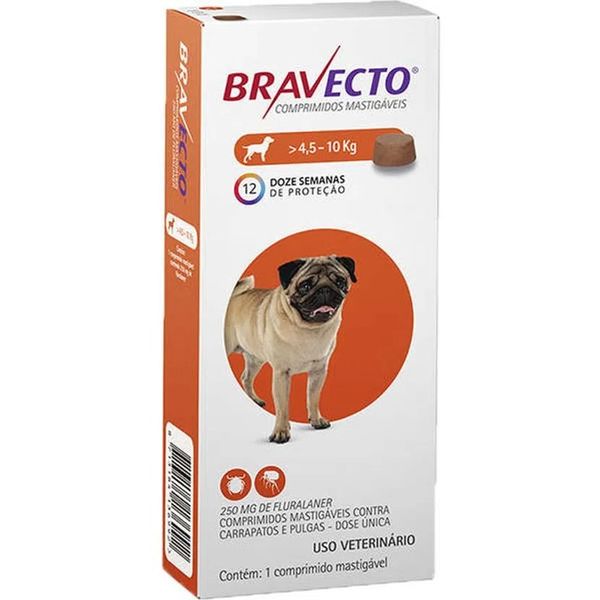 Bravecto para Cães de 4,5 a 10kg 250mg