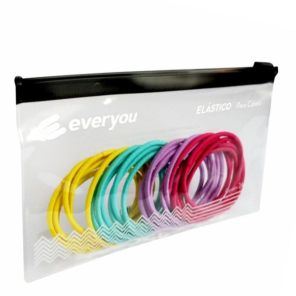 Elástico para Cabelo Ever You Colorido 12 Unidades