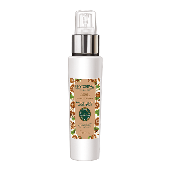 Protetor Térmico Sérum Capilar Cabelos Fragilizados Babaçu e Macadâmia Phytoervas 70ml