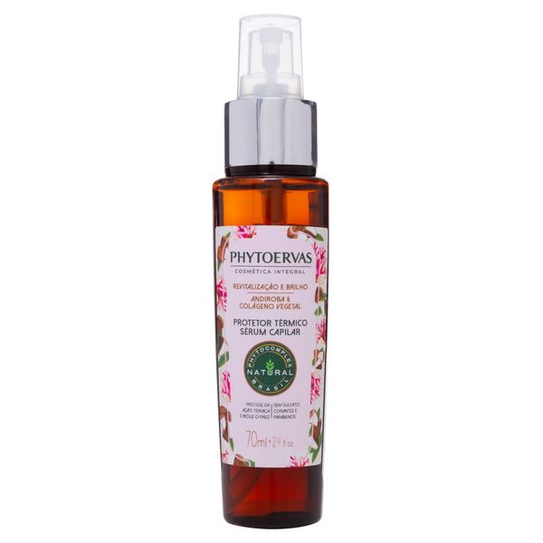 Protetor Térmico Sérum Capilar Revitalização e Brilho Andiroba e Colágeno Vegetal Phytoervas 70ml