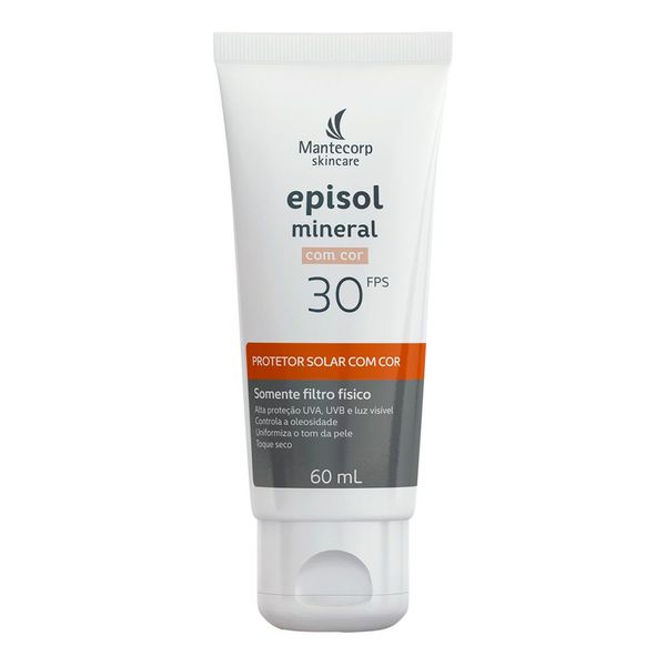 Protetor Solar Facial Episol FPS 30 Mineral com Cor 60ml