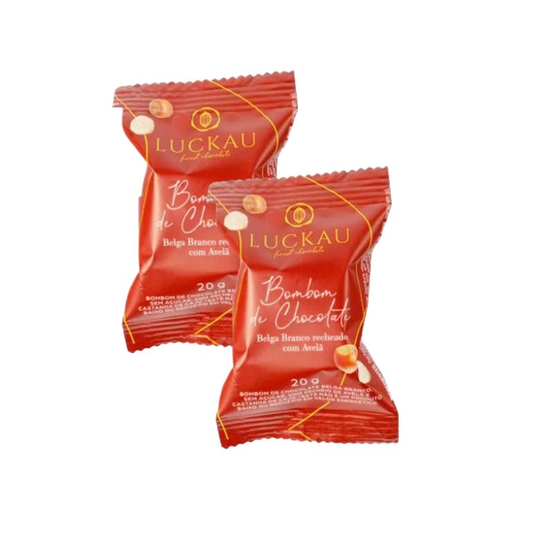 Bombom Belga Branco com Avelã Luckau 20g