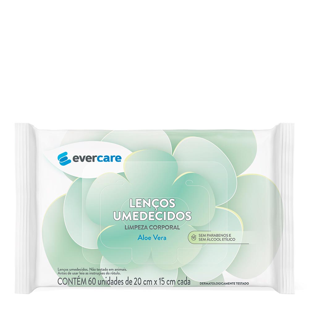 Lenço Umedecido Ever Care Corporal 60 Unidades