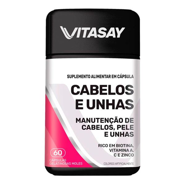 Suplemento Alimentar Vitasay Cabelos e Unhas 60 Cápsulas
