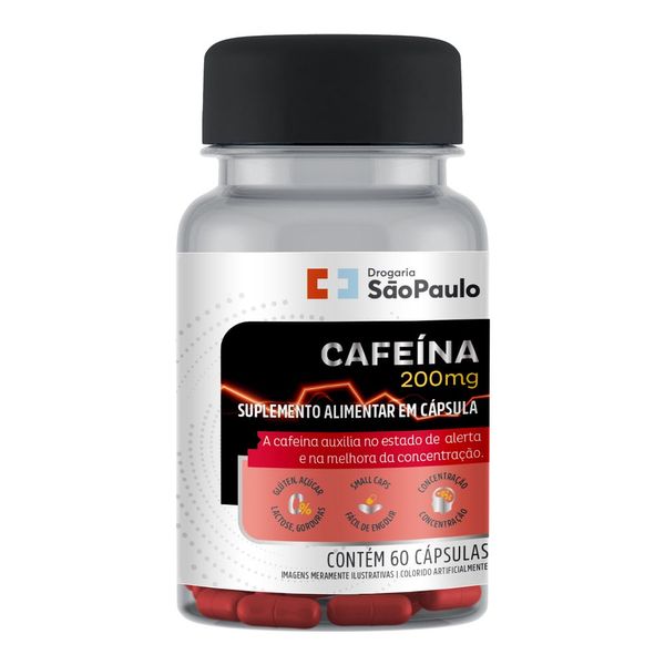 Cafeína 200mg Drogaria São Paulo 60 Cápsulas