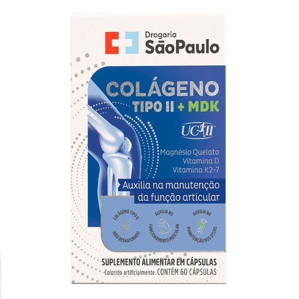 Colágeno Tipo II UC-II + MDK Drogaria São Paulo 60 Cápsulas