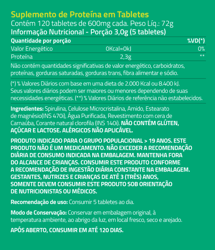 Encontraproduto.com.br - Spirulina 600mg 120 Tabletes – True Source
