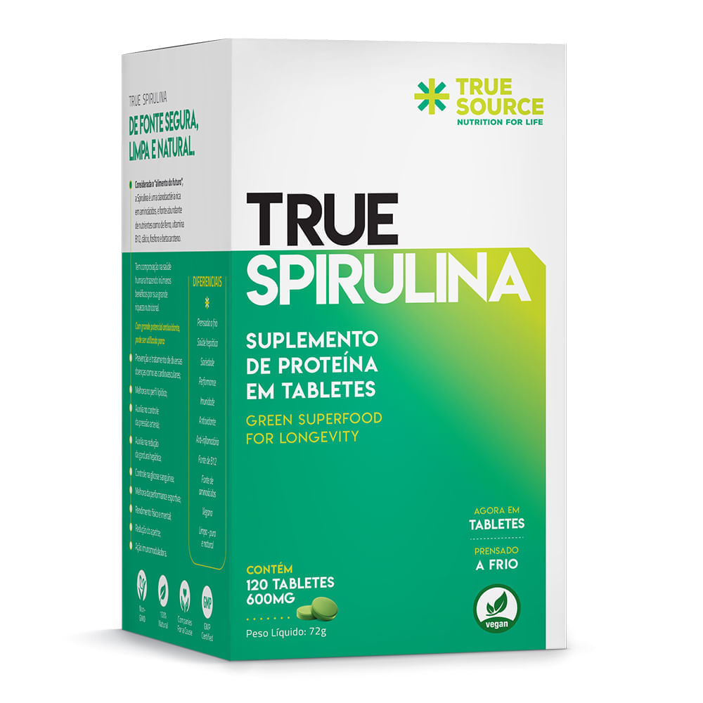 Encontraproduto.com.br - Spirulina 600mg 120 Tabletes – True Source