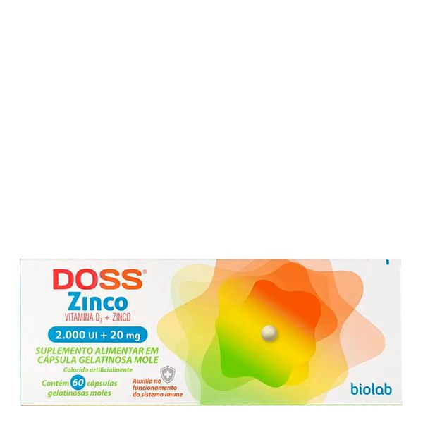 Doss Zinco 2000UI + 20mg Biolab 60 Cápsulas