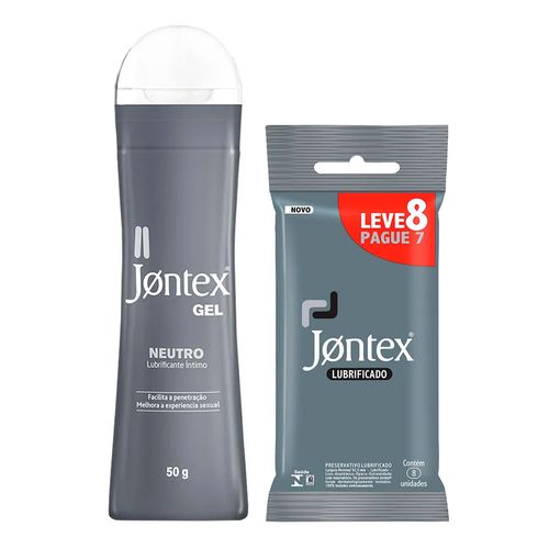 Kit-Gel-Lubrificante-intimo-Jontex-Neutro-50g--Preservativo-Jontex-Lubrificado-8-Unidades
