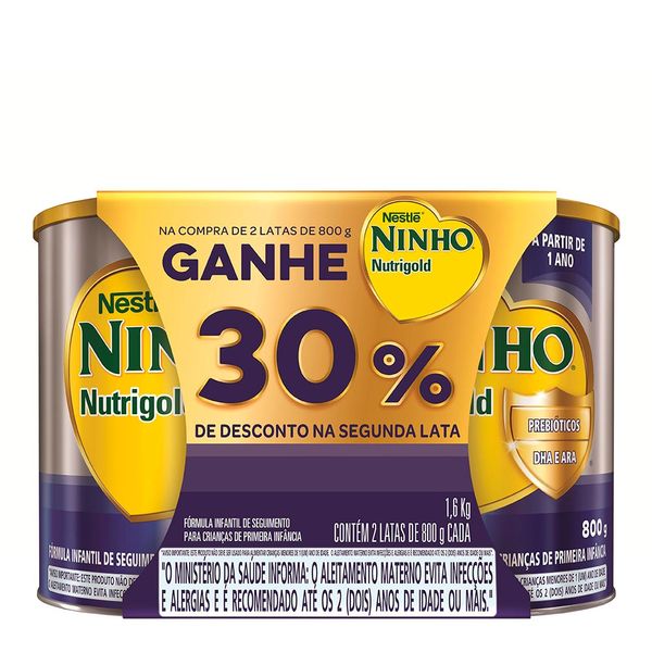 Kit Fórmula Infantil Ninho Nutrigold 800g 2 Unidades