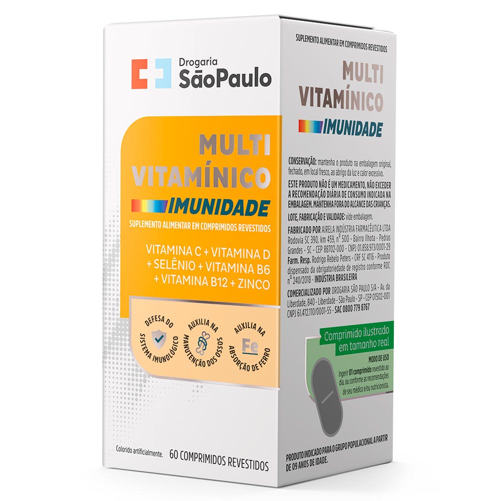 Multivitamínico Imunidade Drogarias São Paulo 60 Comprimidos