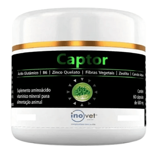 Captor 60 Cápsulas 680mg Suplemento Vitamínico Para Animais Inovet