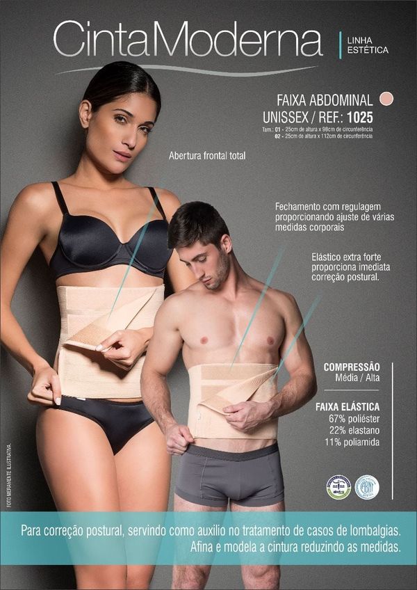 Faixa Abdominal 1025 Cor: Chocolate                   Tam: P/M
