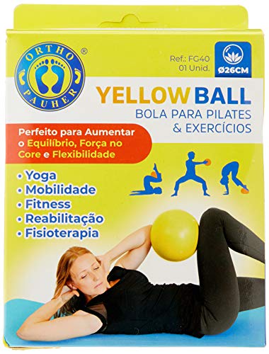 FG40 - Bola Para Pilates E Exercícios Amarela 26cm