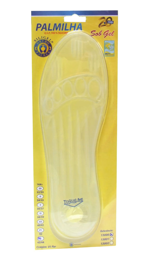 13000 - Palmilha De Silicone Sob Gel Tam: 43/44