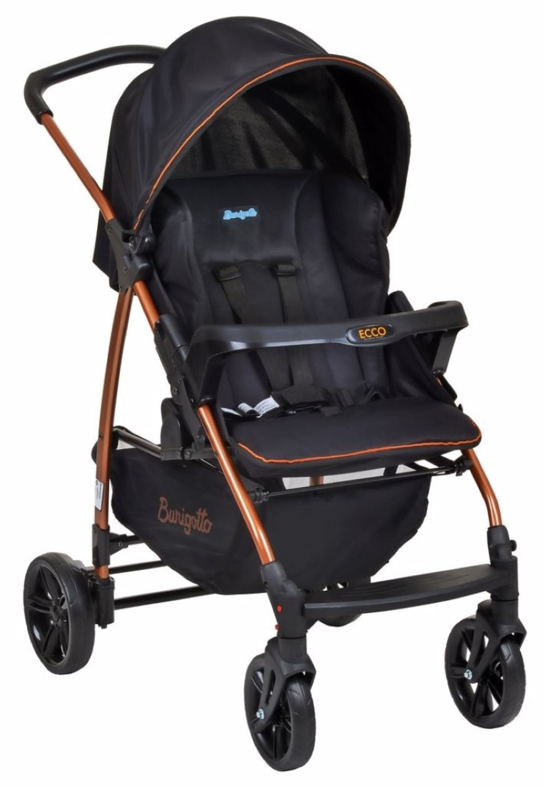 Carrinho de Bebê Ecco Burigotto Preto Cobre 935277806