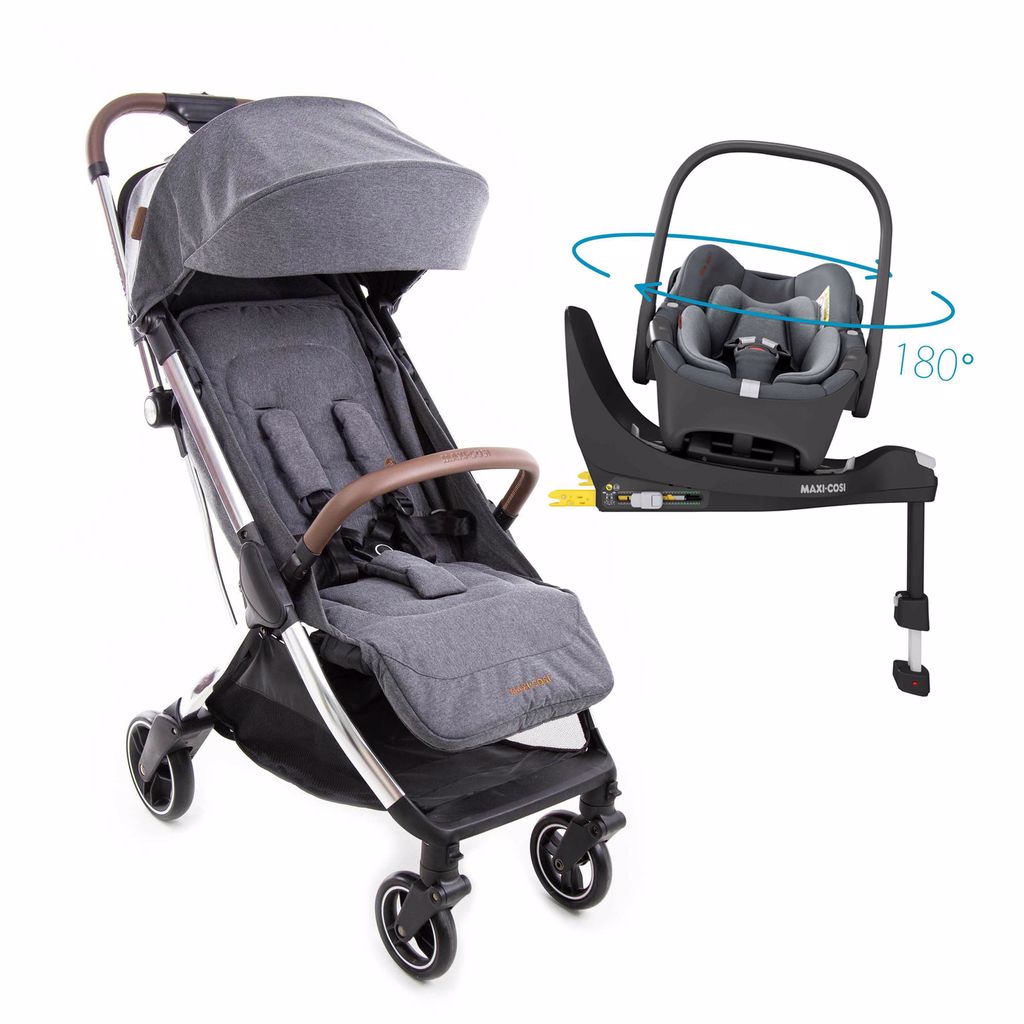 Carrinho com Bebê Conforto Travel System Eva Luxe Trio com Giro 360 e Isofix Maxi Cosi Twilic Grey 935278500