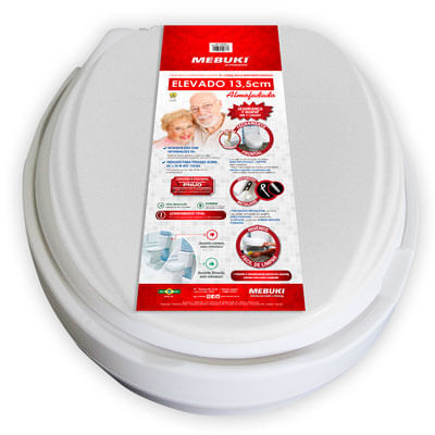 Assento Sanitário Oval Elevado Almofadado 13.5cm