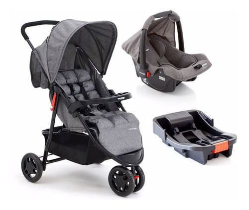 Travel System Delta Trio Pro Voyage Cinza Mescla 935283168