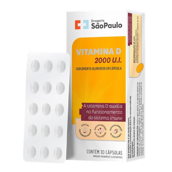 Vitamina D3 2000UI Drogaria São Paulo 30 Cápsulas