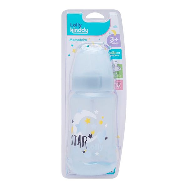 Mamadeira Lolly Kinddy Azul Star 330ml