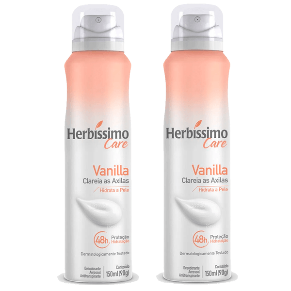 Kit Desodorante Aerossol Antitranspirante Herbissimo Care Vanilla c/2 unidades