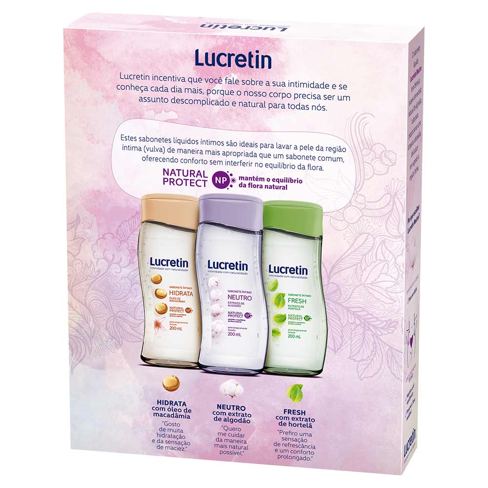 Kit Sabonete Líquido Íntimo Lucretin Neutro Unidades 200ml Cada