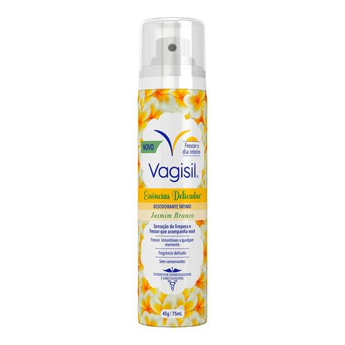 Desodorante Íntimo Vagisil Essências Delicadas Jasmim Branco 75Ml