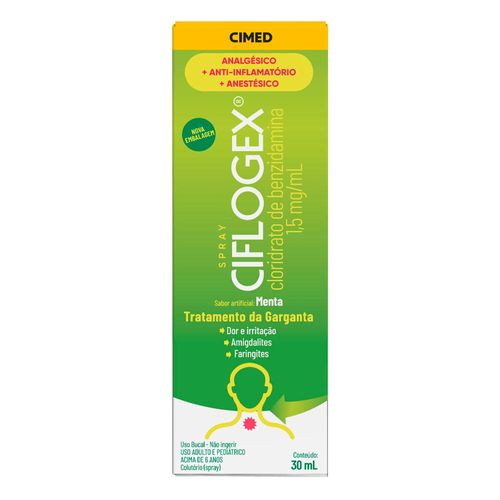 Spray Para Garganta Ciflogex 1,5Mg/Ml Menta 30Ml