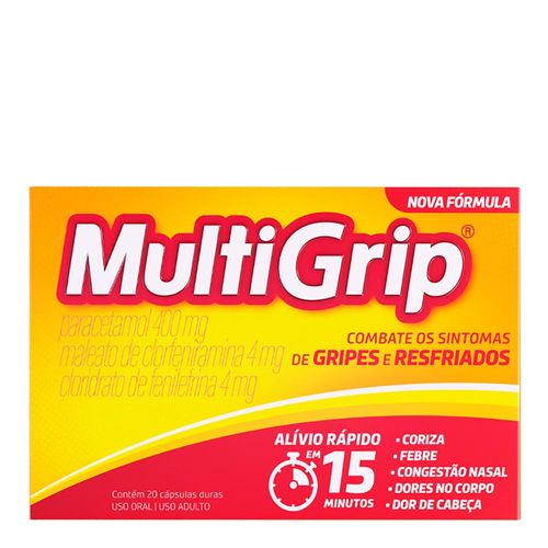 Antigripal Multigrip 400Mg + 4Mg + 4Mg 20 Cápsulas Gelatinosas Duras