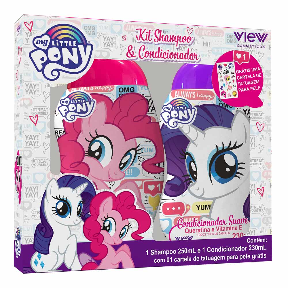 Kit Intantil View My Little Pony Shampoo 250ml + Condicionador 230ml ...