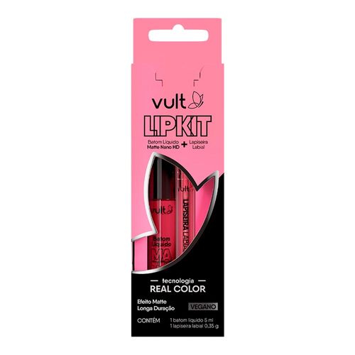 Kit Vult Batom Líquido Matte 5Ml + Lapiseira Labial 0,4G Malva